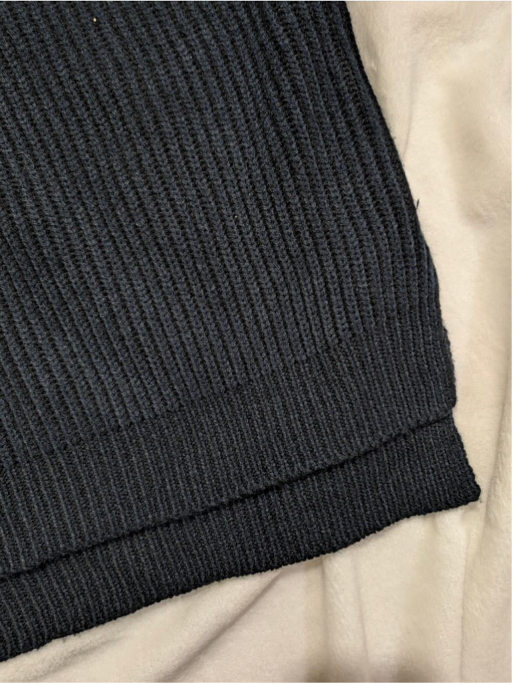 Topshop Ribbed Mock Neck Oversized Boxy Sweater Navy Size Medium - Picture 6 of 12